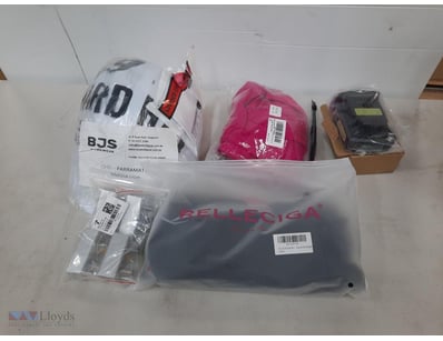 Assorted Lot Including battery, hard hat, clothes ...