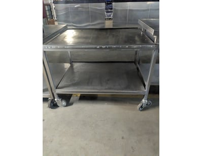 Commercial stainless steel two-tier mobile service...
