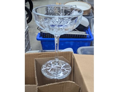 Dessert bowls, glass, stemmed, 9 total

SOLD AS LO...