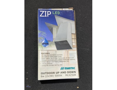 RRP $119.95 BULK LOT - Qty 6 x Martec ZIP LED outd...