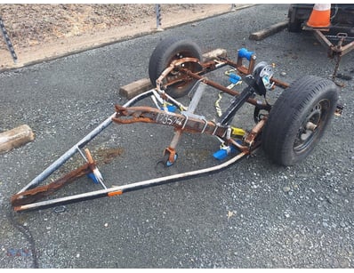 Boat Trailer, Single Axle, Drawbar Broken Off, Par...