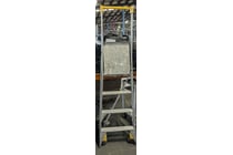 Heavy-duty aluminium platform ladder with yellow