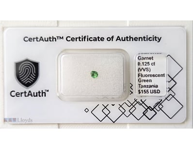 CERTIFIED 0.125CT TSAVORITE GARNET – PEAR CUT, UNH...