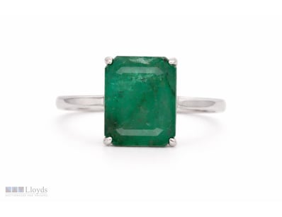 NATURAL ZAMBIAN EMERALD RING ON 925 SILVER - WITH ...