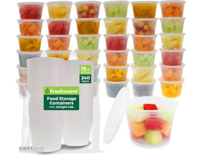 RRP $109 Freshware [240 Pack] 16 oz Food Storage P...