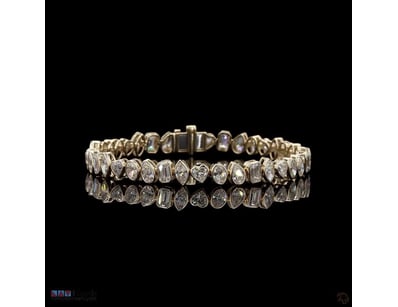9.62 CT MULTI-SHAPE FANCY TENNIS BRACELET IN 9KT Y...
