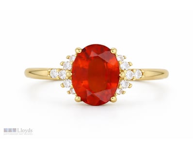 NATURAL GARNET (SPESSARTITE) RING ON 925 SILVER - ...