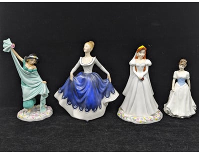 FOUR ROYAL DOULTON PORCELAIN STATUES

Includes D...