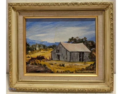 RURAL HOMESTEAD LANDSCAPE OIL PAINTING BY GEO LLOY...