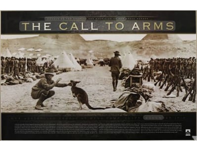 2X THE CALL TO ARMS PRINT COMMEMORATES THE SERVICE...
