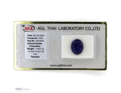 11.937CT CERTIFIED, NATURAL ZOISITE TANZANITE     ...