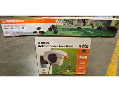 Brush less line trimmer kit and 15 metre retractab...