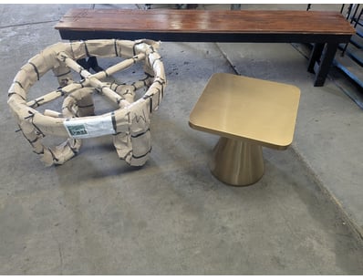 Home Furniture Lot, includes Rattan Coffee Table b...