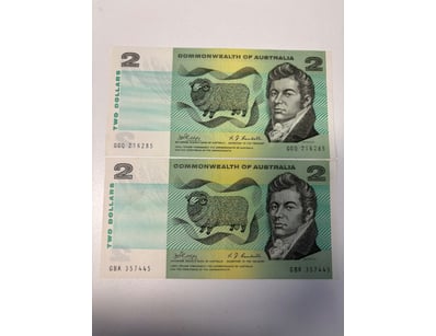 AUSTRALIAN COMMONWEALTH TWO DOLLAR NOTES

R83 (E...