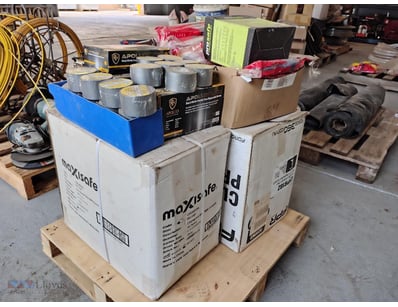 Pallet of stock - Duct Tape, Masks, Safety Gear 
M...