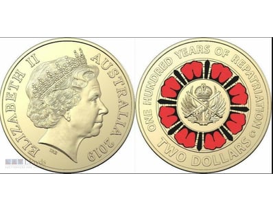 2019 AUSTRALIA $2 COIN 100 YEARS OF REPATRIATION -...
