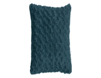 RRP: $299, Woodlander Faux Fur Cushion Teal 450x45...