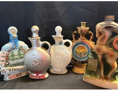 VINTAGE CERAMIC BOURBON WHISKEY DECANTERS COLLECTI...