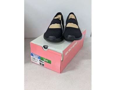 Shoes, skechers, black slip on, machine washable, ...