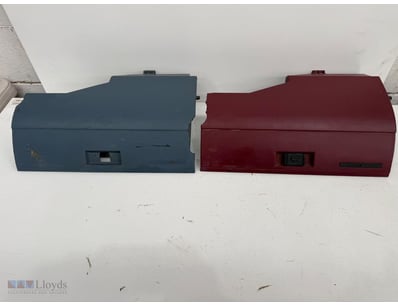 Pair of vintage glove box door assemblies from cla...