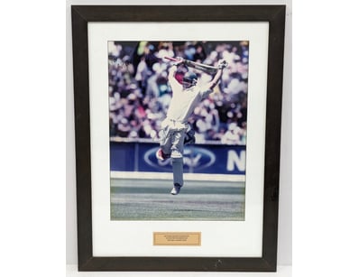 MATTHEW HAYDEN SIGNED CRICKET PHOTOGRAPH - CENTURY...