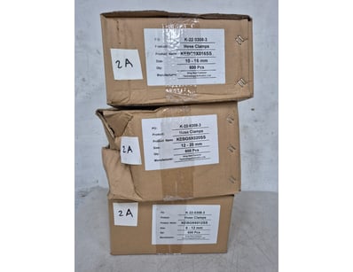 Hose Clamps, QTY 600pcs X 3 Boxes, 
MN: KEBG9X020S...