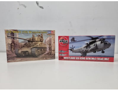 LOT OF TWO UNASSEMBLED MILITARY SCALE MODEL KITS -...