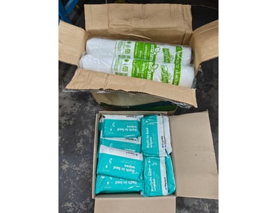 Baths in bed wipes, and coffee cup lids 

Sold a...