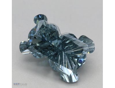 LAB GROWN DIAMOND BEAR 1.04CT FANCY VIVID BLUISH G...