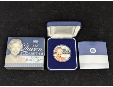 QUEEN ELIZABETH II 80TH BIRTHDAY COMMEMORATIVE COI...