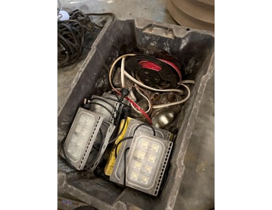 Box of Electrical Items — LED Work Lights & Miscel...