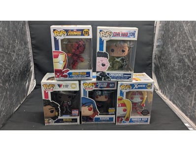 MARVEL FUNKO POP COLLECTION - 5 FIGURES (IRON MAN,...
