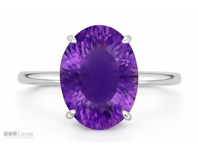 NATURAL AMETHYST RING ON 925 SILVER - WITH CERTIFI...