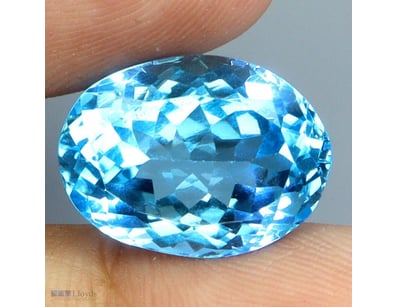 NATURAL 13.20CT OVAL FACET CLEAN SWISS BLUE TOPAZ ...