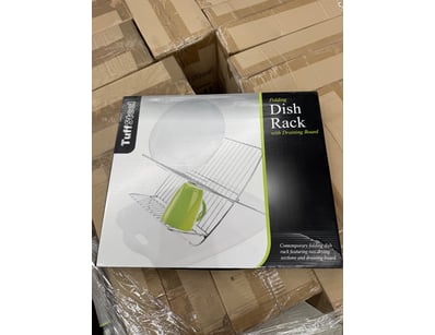 BOX LOT - QTY 4 Tuff Steel folding dish racks with...