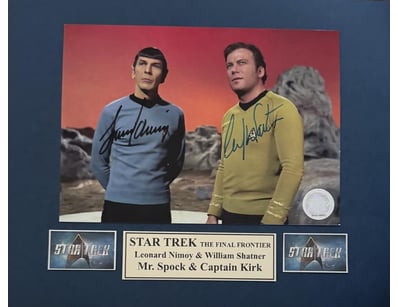 LEONARD NIMOY & WILLIAM SHATNER SIGNED STAR TREK P...