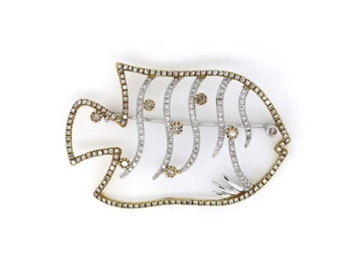 18K YELLOW/WHITE GOLD, CHAMPAGNE DIAMOND AND DIAMO...