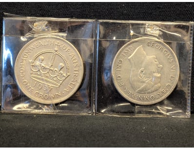 BRITISH COMMONWEALTH CROWN COINS COLLECTION - 1937...