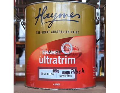 Haymes paint, enamel ultra trim high gloss solvent...