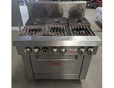 Thor commercial 6-burner gas cooktop with integrat...