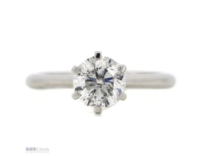 14K WHITE GOLD, 1.46CT DIAMOND, SOLITAIRE RING.   ...