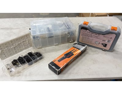 Assorted tools, includes hole saw set, case of scr...