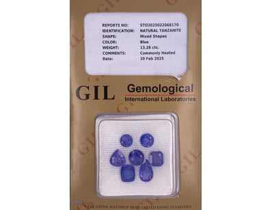 13.28CT NATURAL TANZANITE PARCEL – CERTIFIED BLUE ...