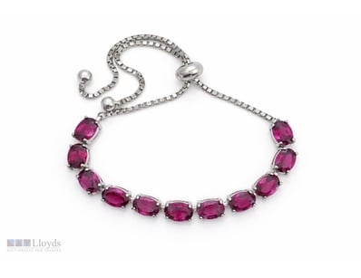 NATURAL UMBALITE GARNET BRACELET ON 925 SILVER - W...