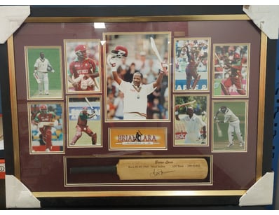 BRIAN LARA LIMITED EDITION FRAMED MEMORABILIA - NO...