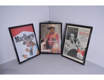 Mancave Framed Cigarette Advertising Prints, Malbo...