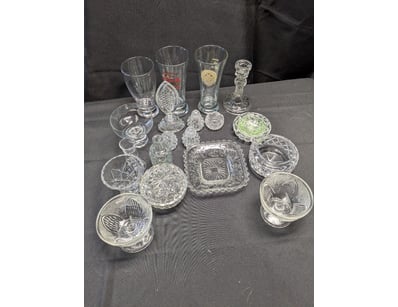 COLLECTION OF CRYSTAL GLASSWARE  - DECORATIVE BOWL...
