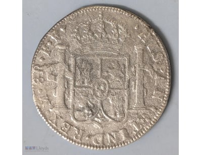 SPANISH SILVER PIECE OF EIGHT COIN FROM 1784 EL CA...