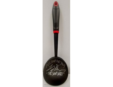 SOUP LADEL SIGNED BY THE SOUP NAZI LARRY THOMAS FR...
