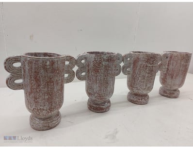 Set of four decorative ceramic Pots approx 17cm x2...